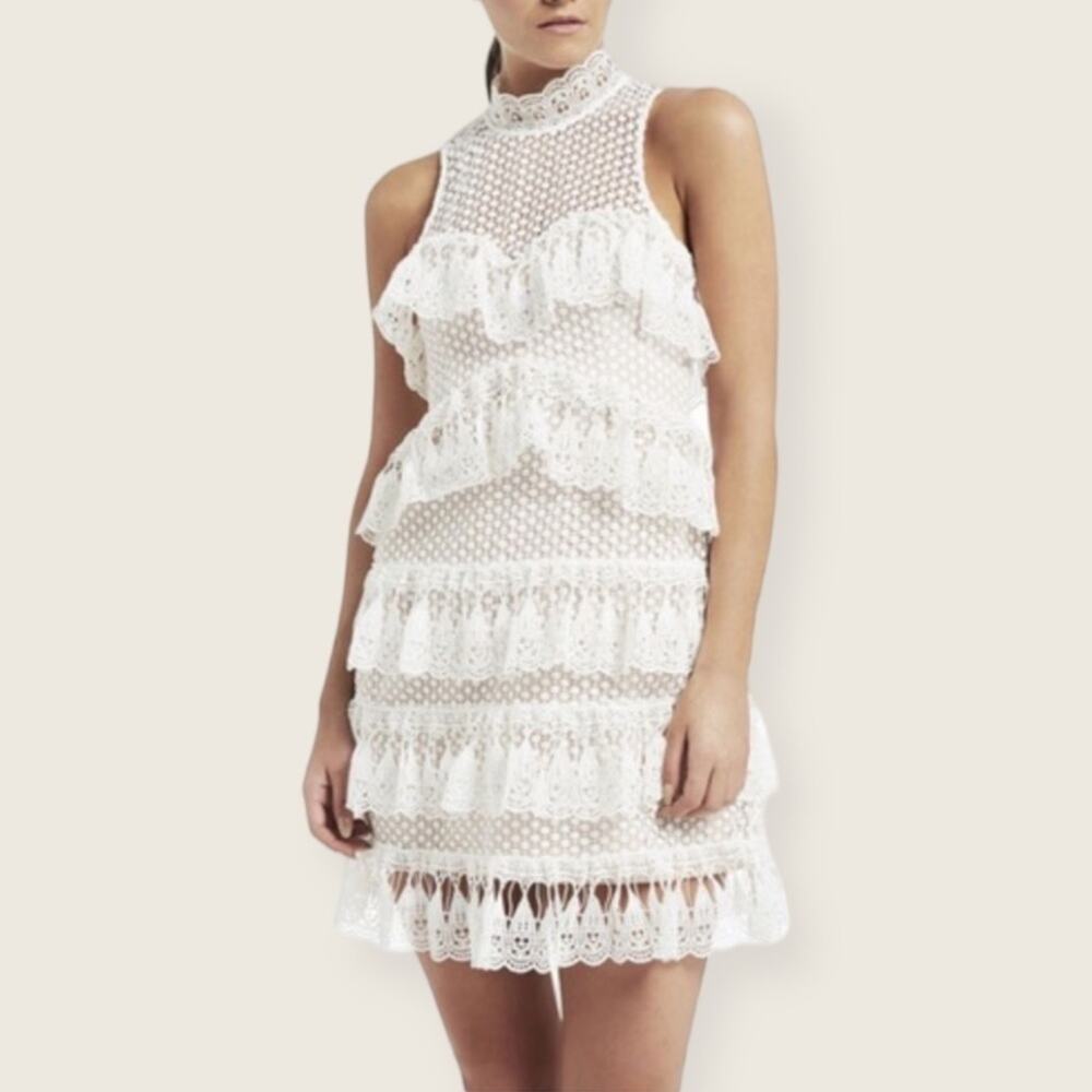 LN | Seed Heritage | Lace Tier Dress | White | PTP 14.5 inch
